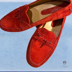 Vaneli | “Acajou" Red Suede Driving Moccasins 10 A
